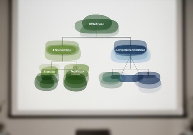 Family shareholding diagram on a meeting room screen with layered ownership lines
