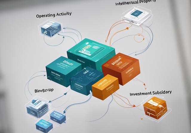 Hybrid corporate structure illustration linking operating company, intellectual property, and investment subsidiary